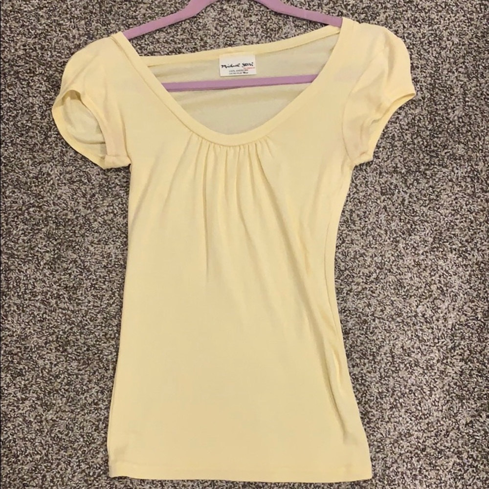 Michael stars yellow shiney shirt